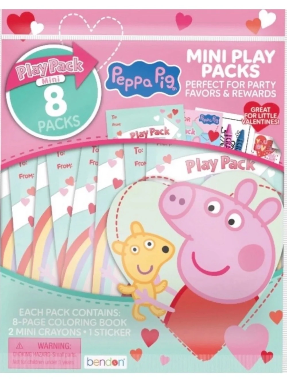 💞 New Pack of 8 Peppa Pig Mini Coloring Play Packs Party Favors